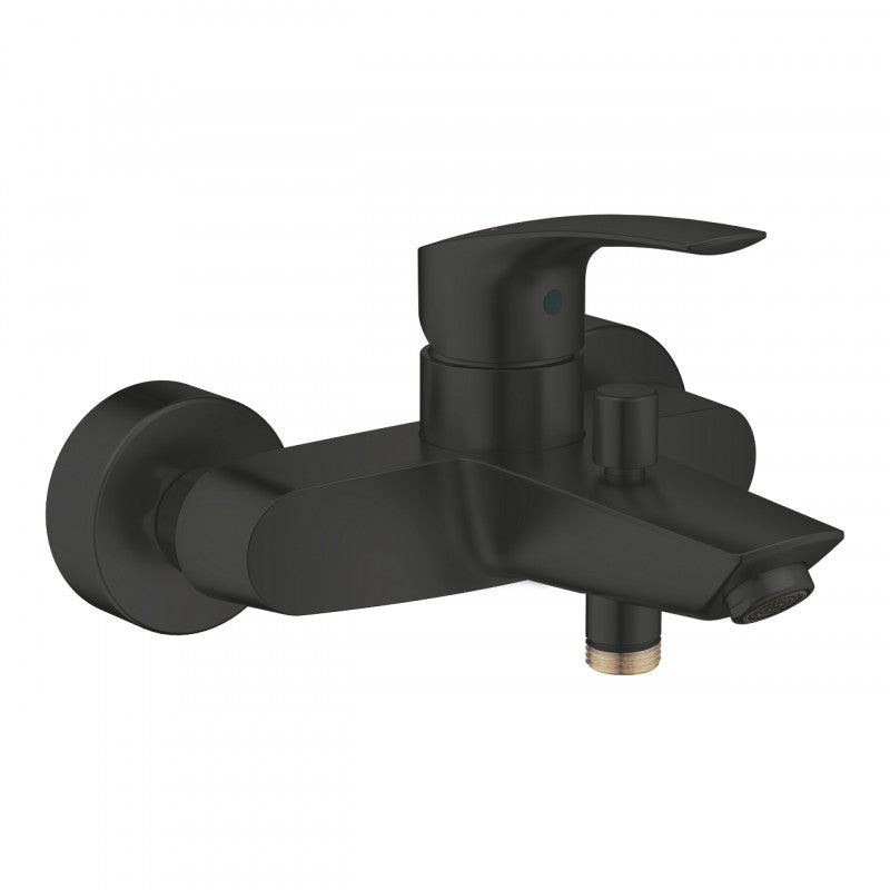 Стенен смесител за вана/душ Grohe Eurosmart Matt Black - матово черно, метална ръкохватка, керамичен патрон, KERANOVA онлайн магазин