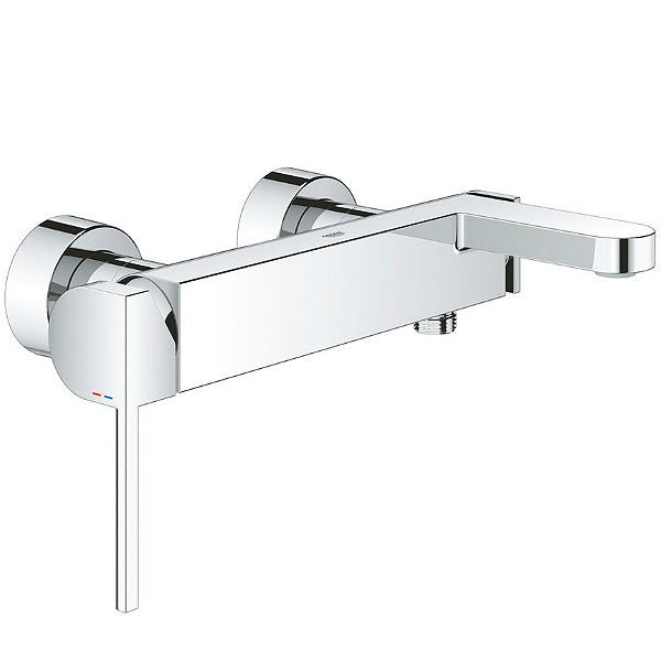 Стенен смесител за вана/душ Grohe Plus хром, еднодупков монтаж с ръкохватка, автоматичен превключвател в online магазин KERANOVA