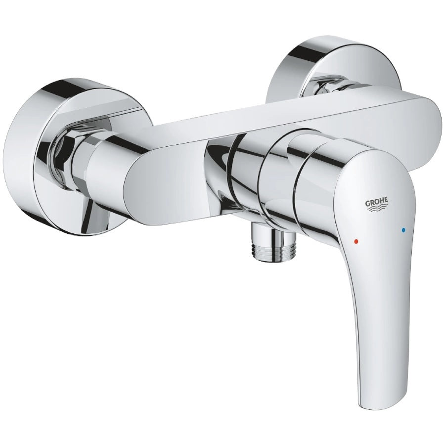 Стенен смесител за душ Eurosmart Grohe хром, едноръкохватков за монтаж на стена - KERANOVA онлайн магазин