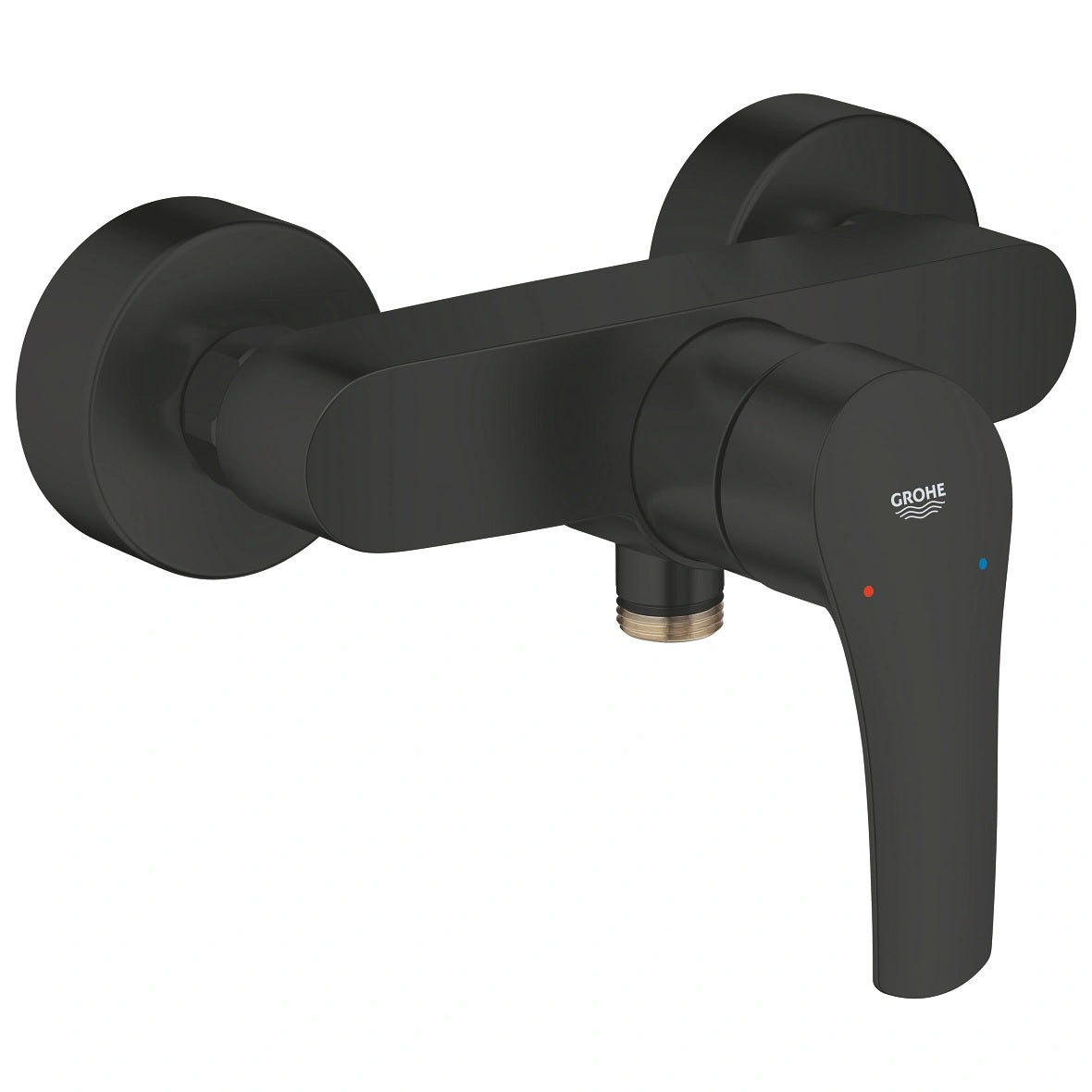Стенен смесител за душ Eurosmart Matt Black - матово черен GROHE с едноръкохватка, SilkMove 35 mm, за онлайн магазин KERANOVA