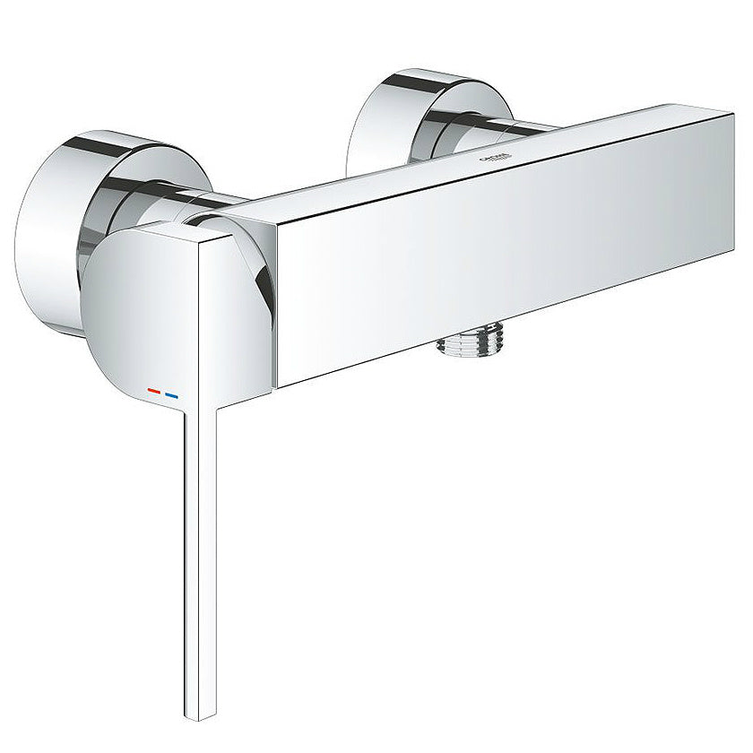 Стенен смесител за душ Grohe Plus хром, еднодупков монтаж, метална ръкохватка, GROHE SilkMove, за баня - KERANOVA