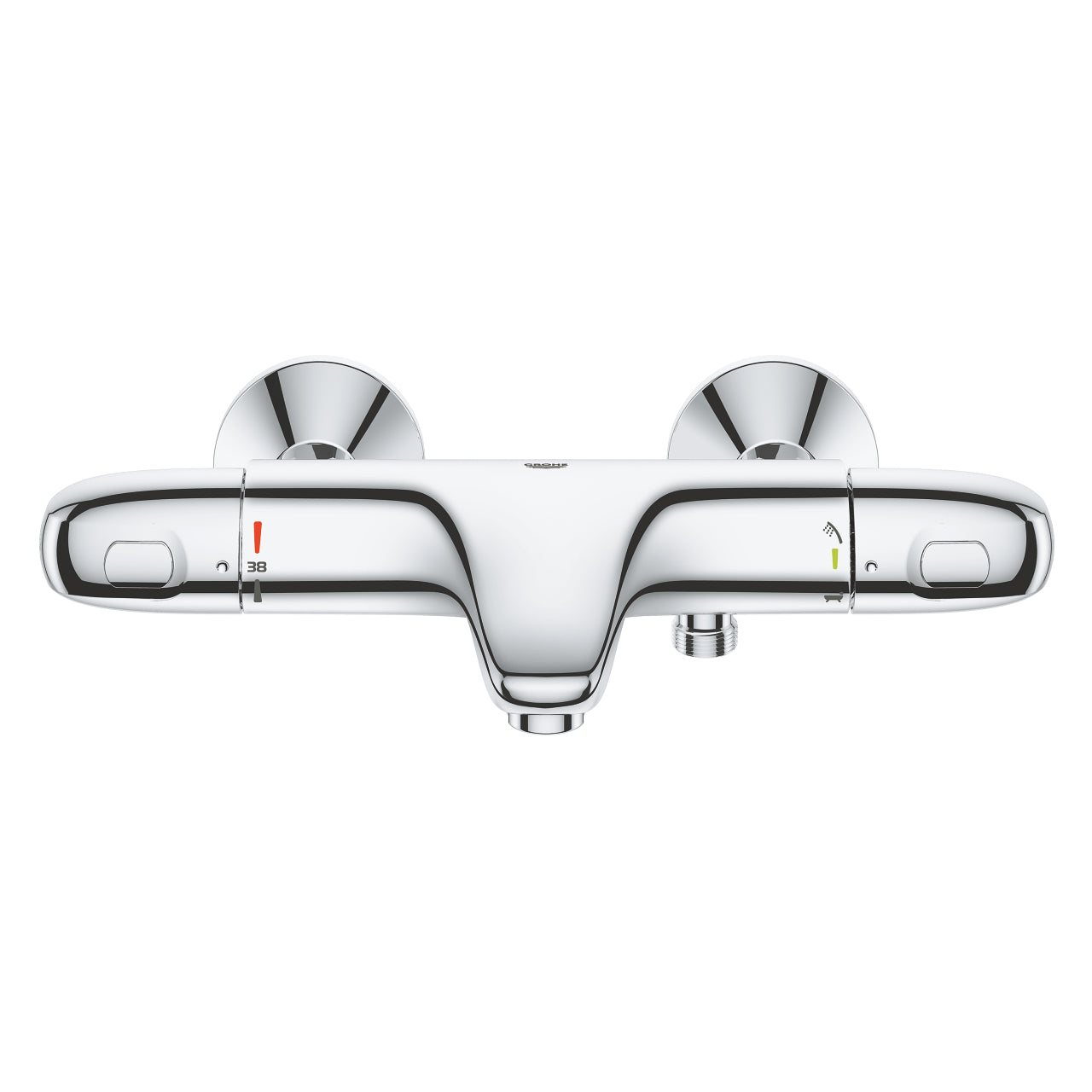 Термостатичен смесител за вана/душ Grohe Grohtherm 1000 - хромиран стенен смесител с GROHE CoolTouch и SafeStop за онлайн магазин KERANOVA