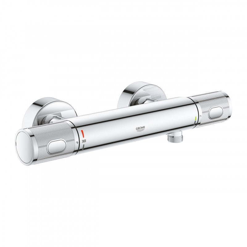 Термостатичен смесител за душ Grohtherm 1000 Performance - хромиран стенен термостат с GROHE CoolTouch, SafeStop и EcoButton за KERANOVA