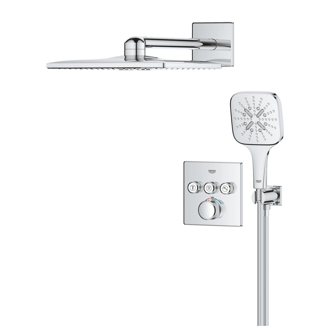 Вграден комплект Grohe SmartControl 310 Cube вграден комплект душ система Rainshower и ръчен душ - KERANOVA онлайн магазин