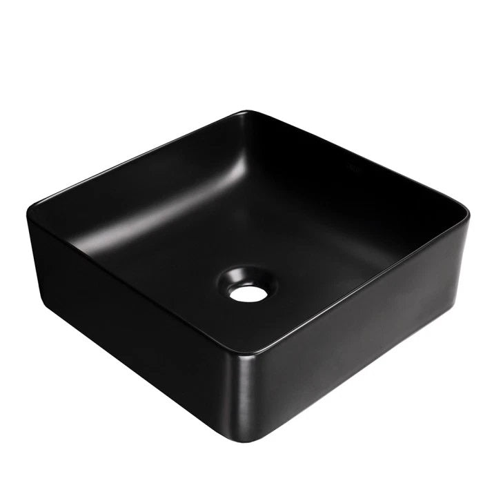 Купа WB18 36х36 см. - черен мат дизайнерска порцеланова мивка за плот Cascada, онлайн магазин KERANOVA