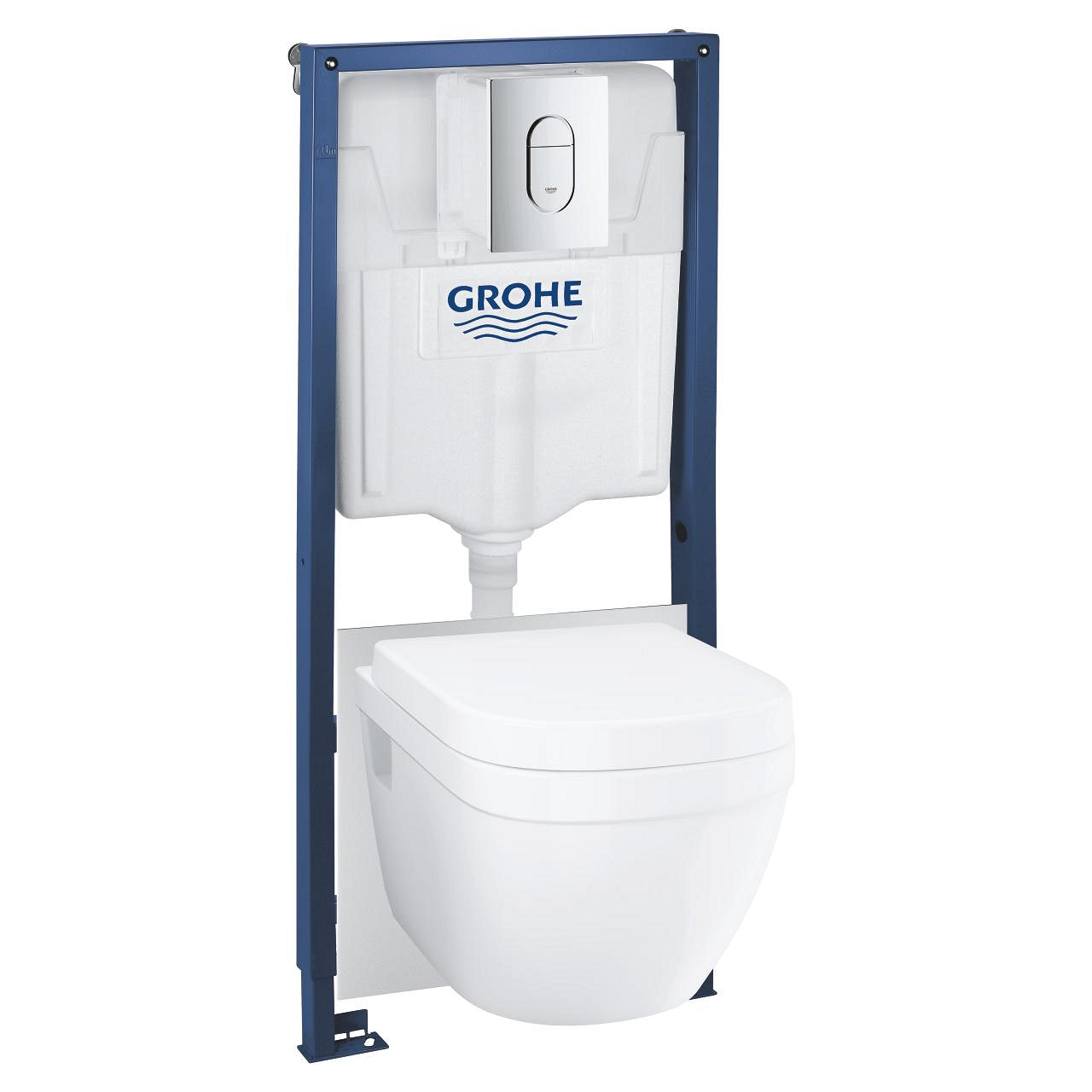Комплект Grohe Rapid SL Euro Ceramic Rimless конзолна WC инсталация 5 в 1 за баня - KERANOVA