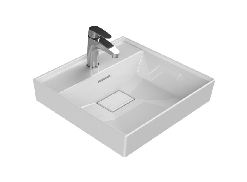 Alt Tag: Мивка Sharp 48х48 см. бяла мебелна мивка Sharp за монтаж върху шкаф или стена | KERANOVA онлайн магазин