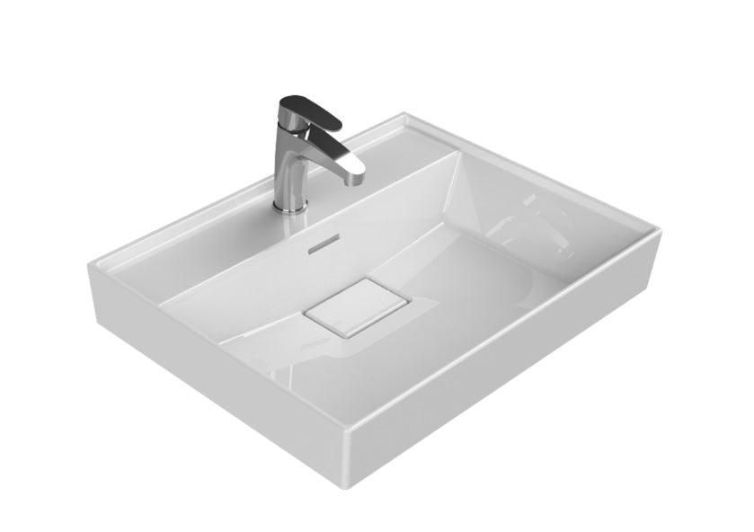 Мивка Sharp 60х48 см. бяла мебелна мивка за монтаж върху шкаф или стена, модел Sharp 37100 от Турция - KERANOVA онлайн магазин