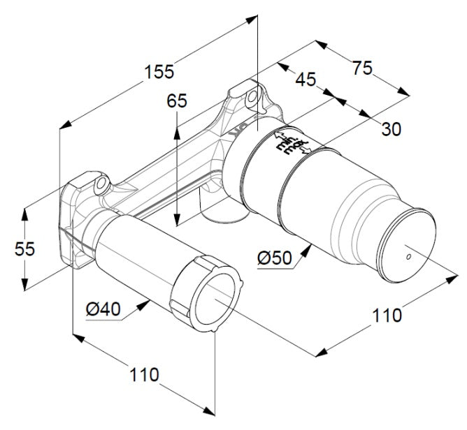Стенен смесител за мивка Kludi Bozz Chrome – технически размери и чертеж, хром, чучур 23 см, масивна ръкохватка, KERANOVA