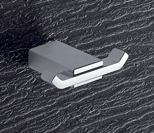 3826 двойна закачалка хром за баня от KERANOVA – стилна двойна закачалка за кърпи, онлайн магазин за обзавеждане за бани