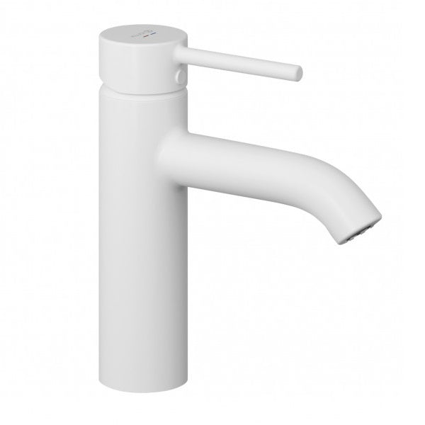 Смесител за мивка Kludi Bozz Matt White - бял мат, височина до чучура 100 мм, керамичен механизъм, аератор, онлайн магазин KERANOVA