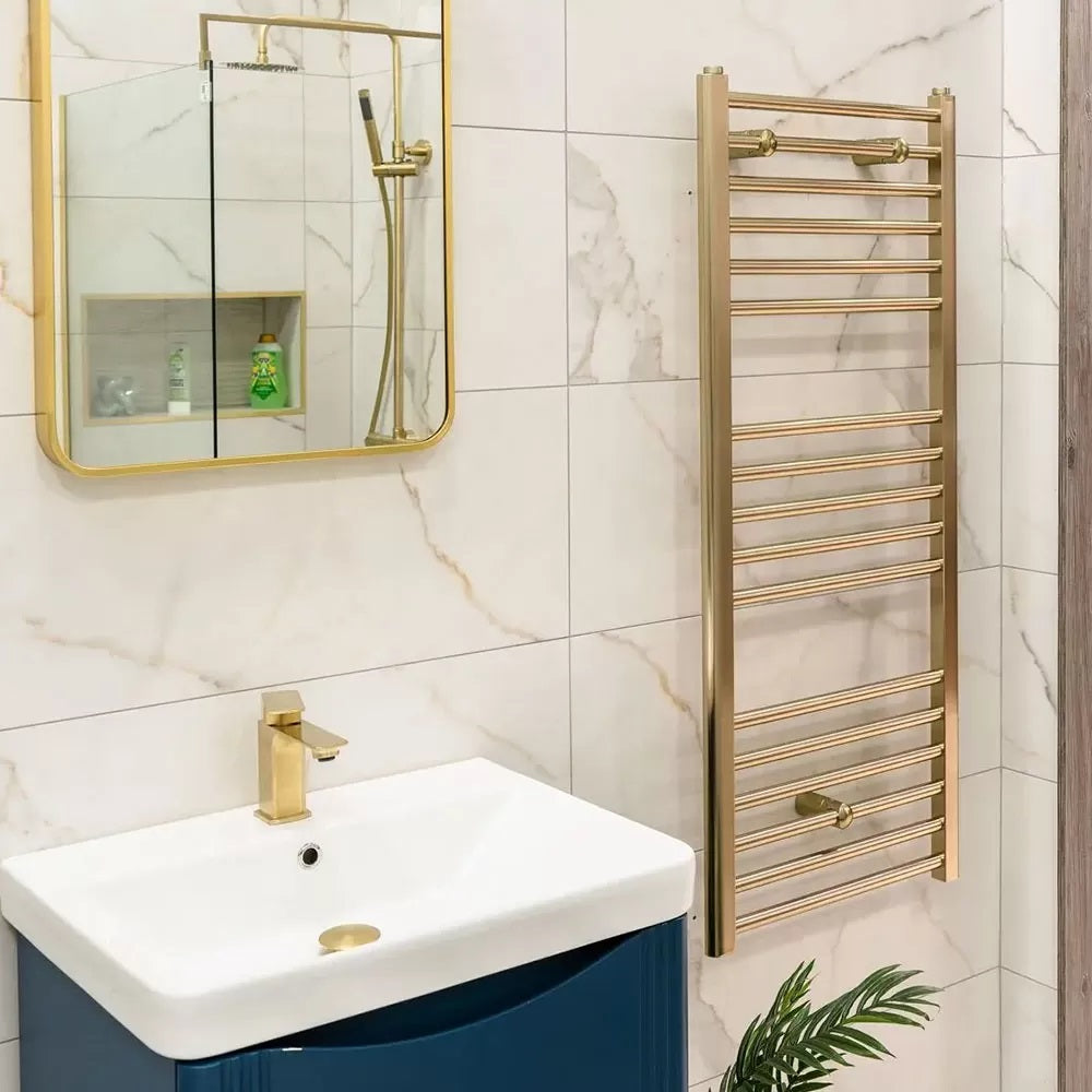 Лира Crystal Corallite Straight SB-Brass 50x80 см. водна лира за баня в златист цвят, монтаж на стена, онлайн магазин KERANOVA