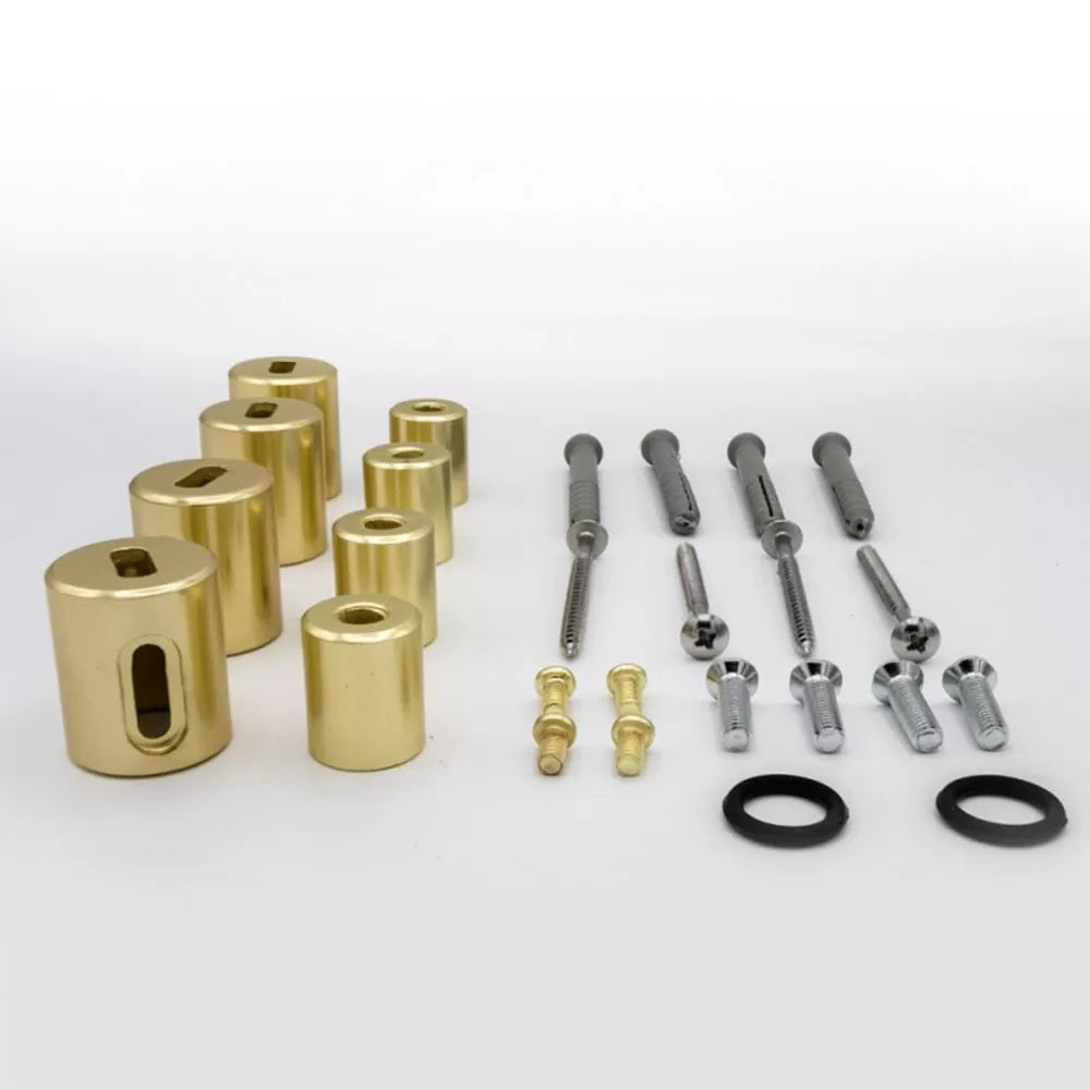 Лира Crystal Citrinne Straight SB-Brass 50x84 см. - комплект крепежни елементи и уплътнения за водна лира, месинг и метални дюбели - KERANOVA