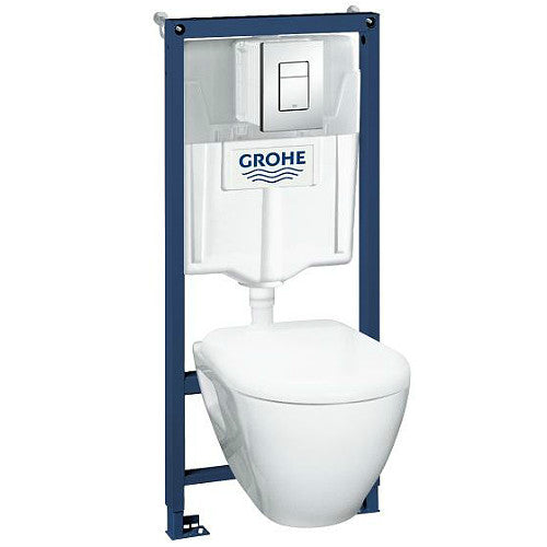 ПРОМО ПАКЕТ GROHE SOLIDO 3В1 - вградена структура GROHE с тоалетна SEREL и бутон SKATE AIR за онлайн магазин KERANOVA