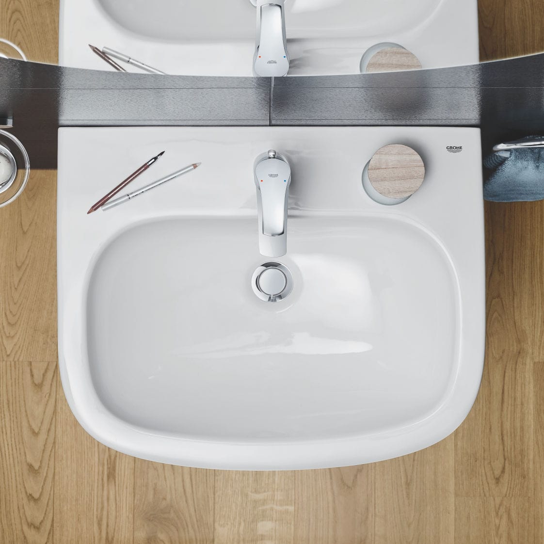 Мивка Euro Ceramic 55х45 см. бяла мивка за баня с отвор за смесител, производител Грое — онлайн магазин KERANOVA