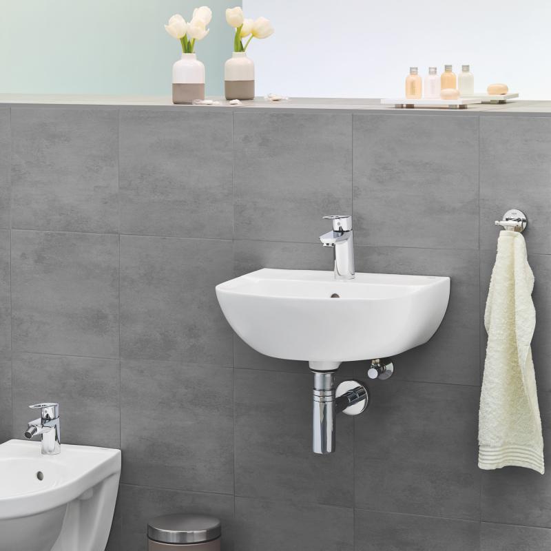 Мивка Bau Ceramic 45х35 см. за баня GROHE с отвор за смесител, онлайн магазин KERANOVA - елегантна бяла мивка 45х35 см.