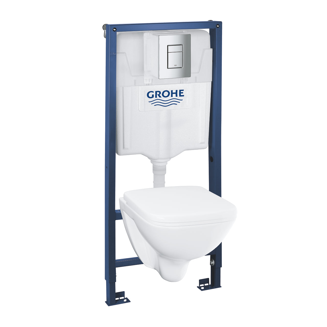 Комплект Grohe Solido 4в1 - вградена структура, бутон Skate Cosmopolitan, тоалетна чиния и седалка за баня KERANOVA