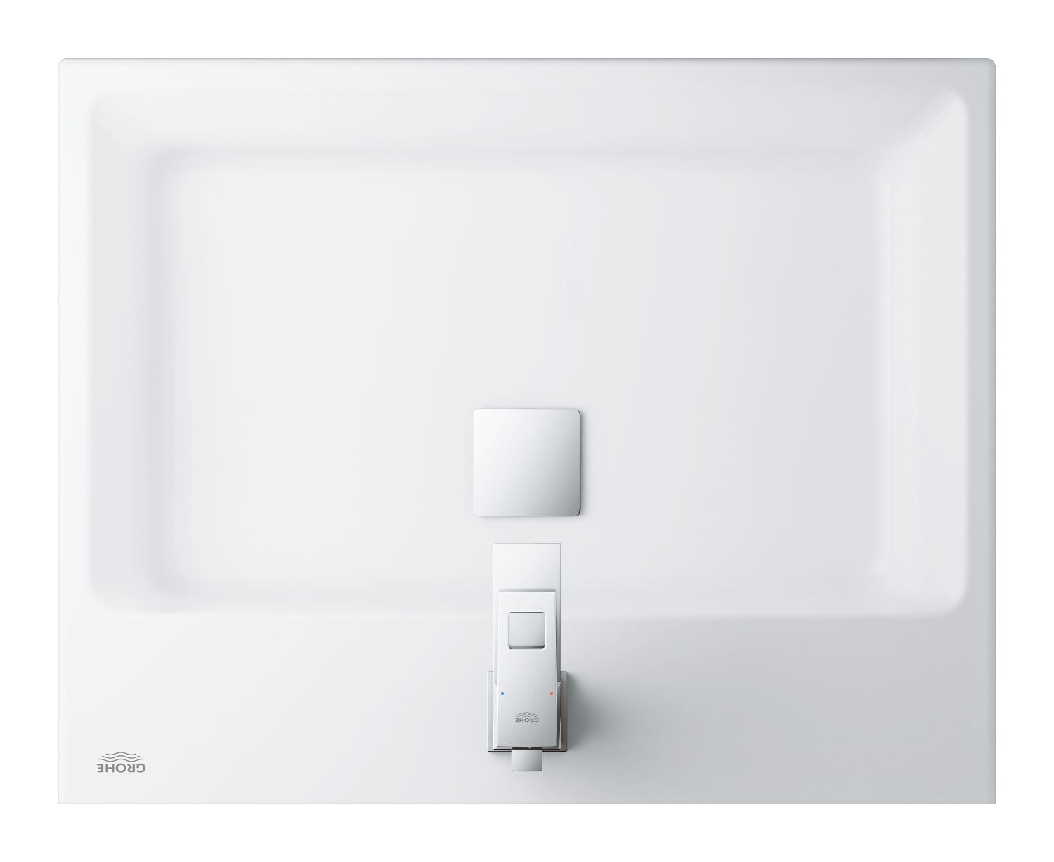 Стенна мивка Cube Ceramic 60 см. - Grohe с Grohe Pureguard антибактериално покритие, бял порцелан за онлайн магазин KERANOVA