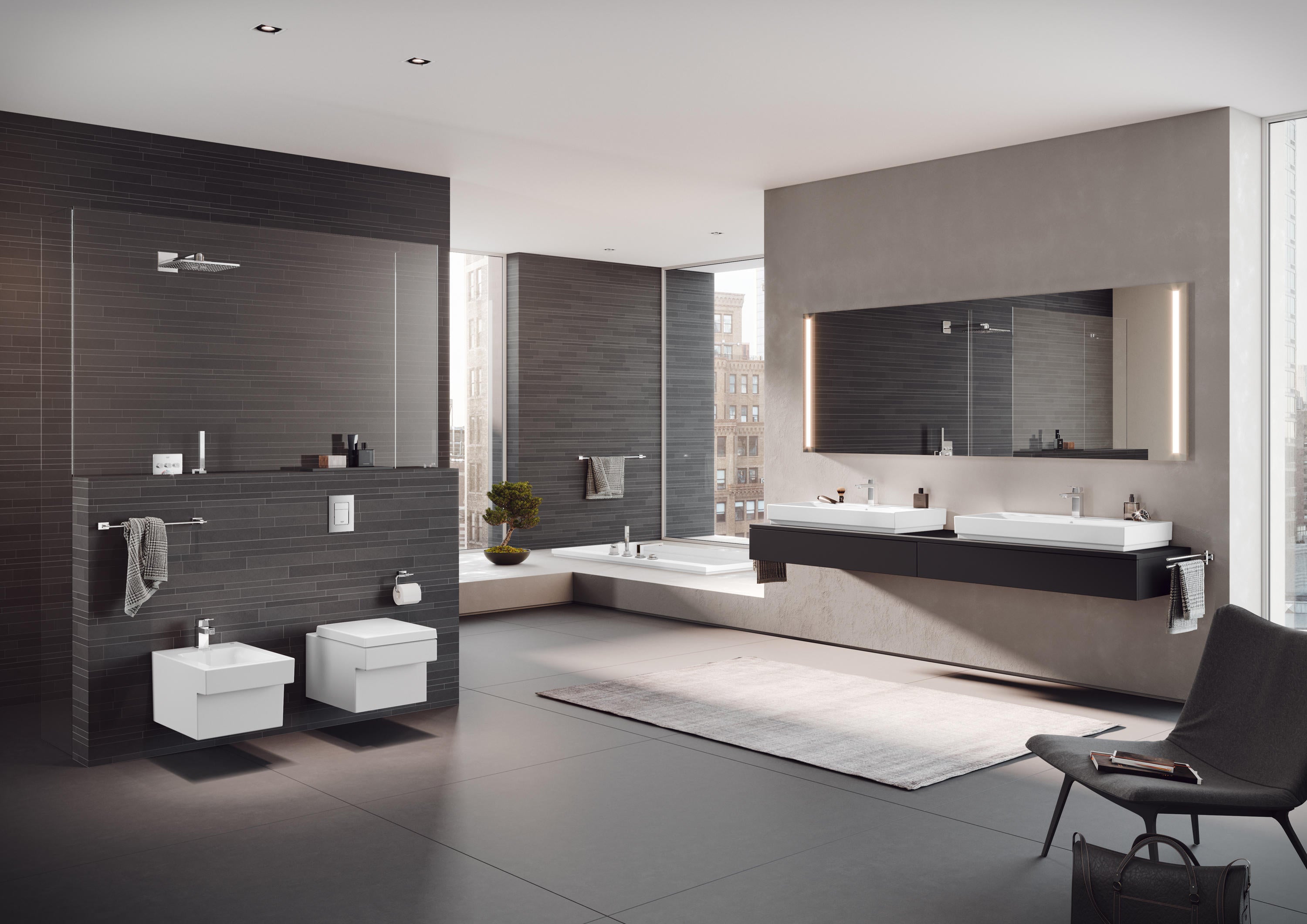 Мивка за плот Cube Ceramic 60 см. - Grohe в модерен банен интериор за онлайн магазин KERANOVA