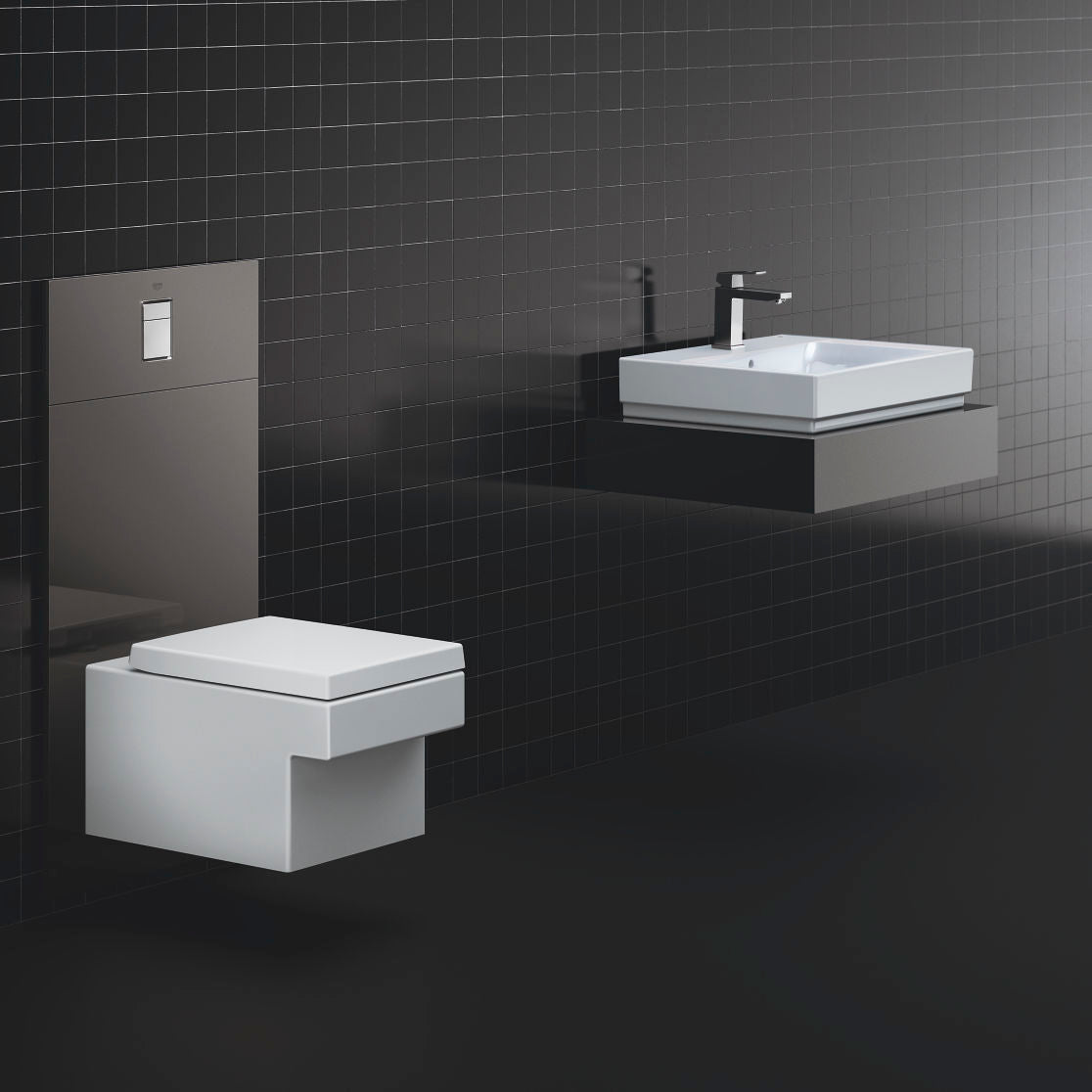 Мивка за плот Cube Ceramic 50 см. - Grohe на плаващ плот с Grohe Pureguard антибактериално покритие в онлайн магазин KERANOVA