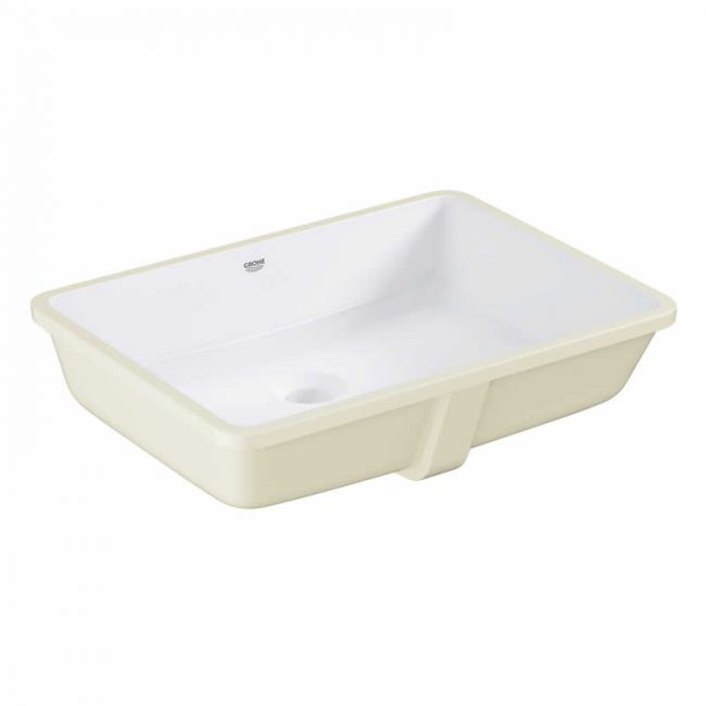 Мивка за вграждане Cube Ceramic 50 см. - Grohe бяла керамична мивка с отвор за смесител и Pureguard покритие в онлайн магазин KERANOVA