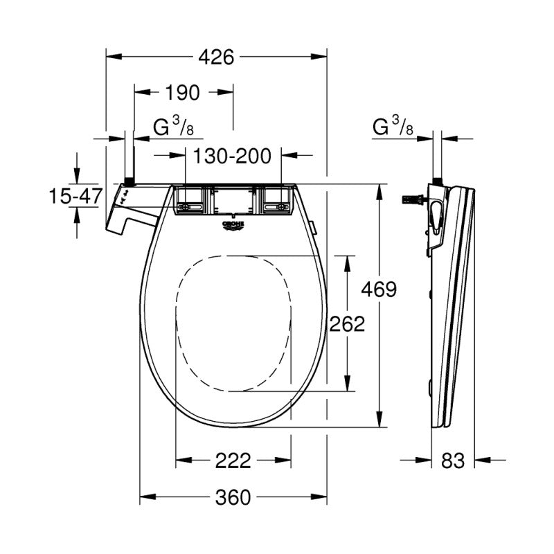 Дъска биде Bau Manual - Grohe