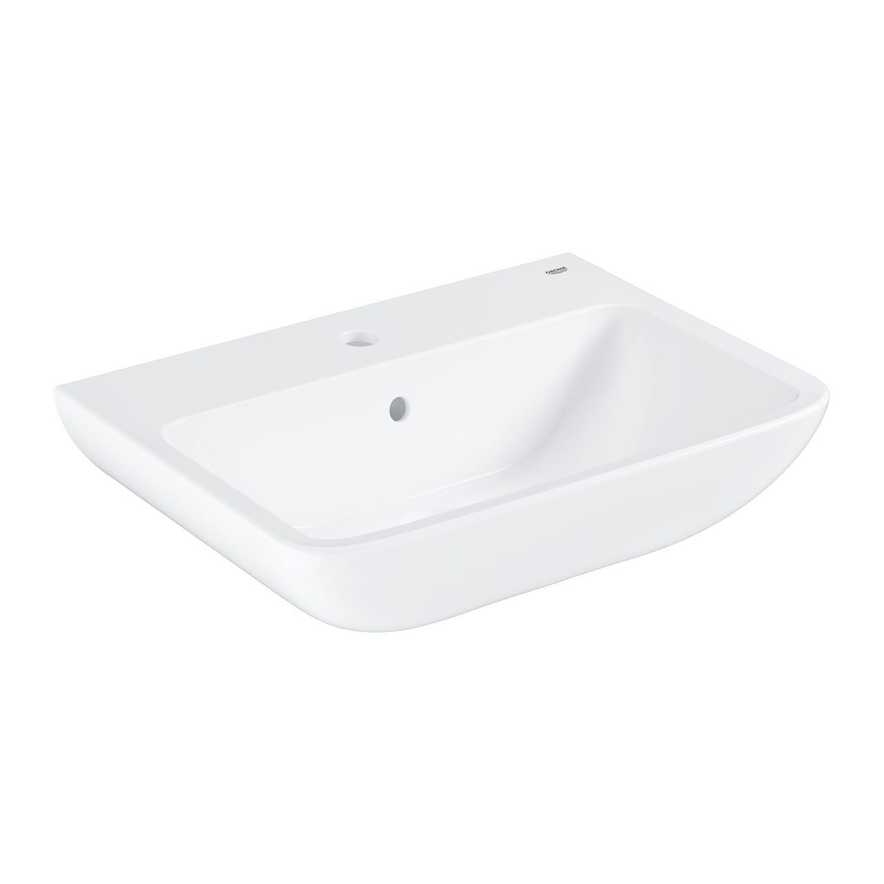 Стенна мивка Grohe BauEdge Ceramic 60х45 см. бяла керамична стенна мивка с преливник, стилен дизайн за баня - онлайн магазин KERANOVA