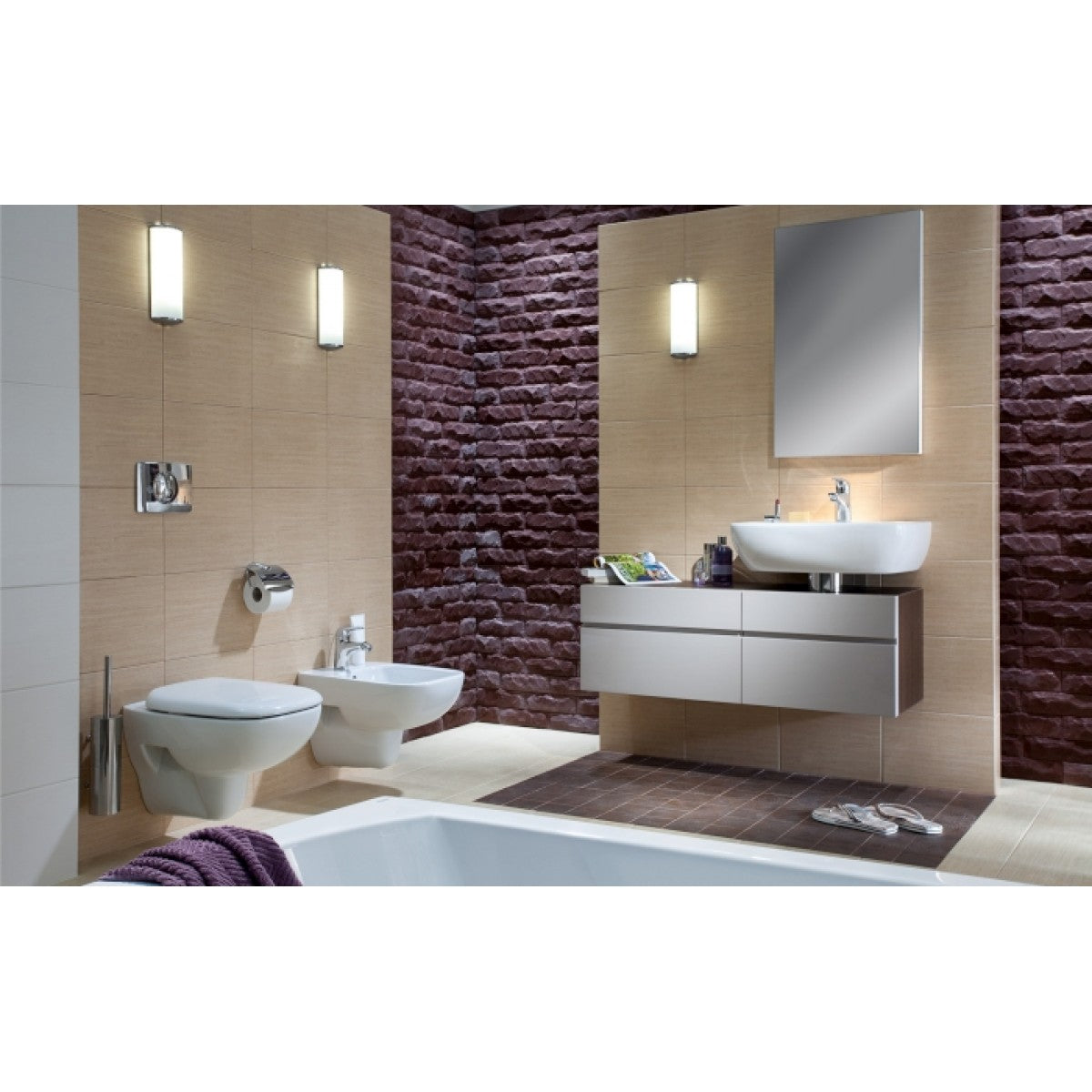 ПРОМО ПАКЕТ KOLO STYLE И GROHE С ХРОМ БУТОН - комплект вана, тоалетна, биде и мивка за баня от онлайн магазин KERANOVA