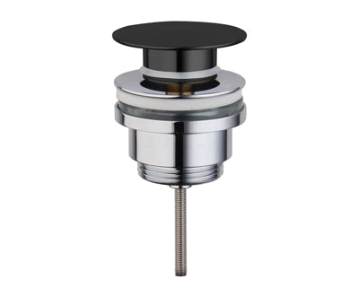 Стенен смесител за мивка Elinor Matt Black - аксесоар click-clack в черен мат за онлайн магазин KERANOVA, гланц хром елементи, гаранция 5 години