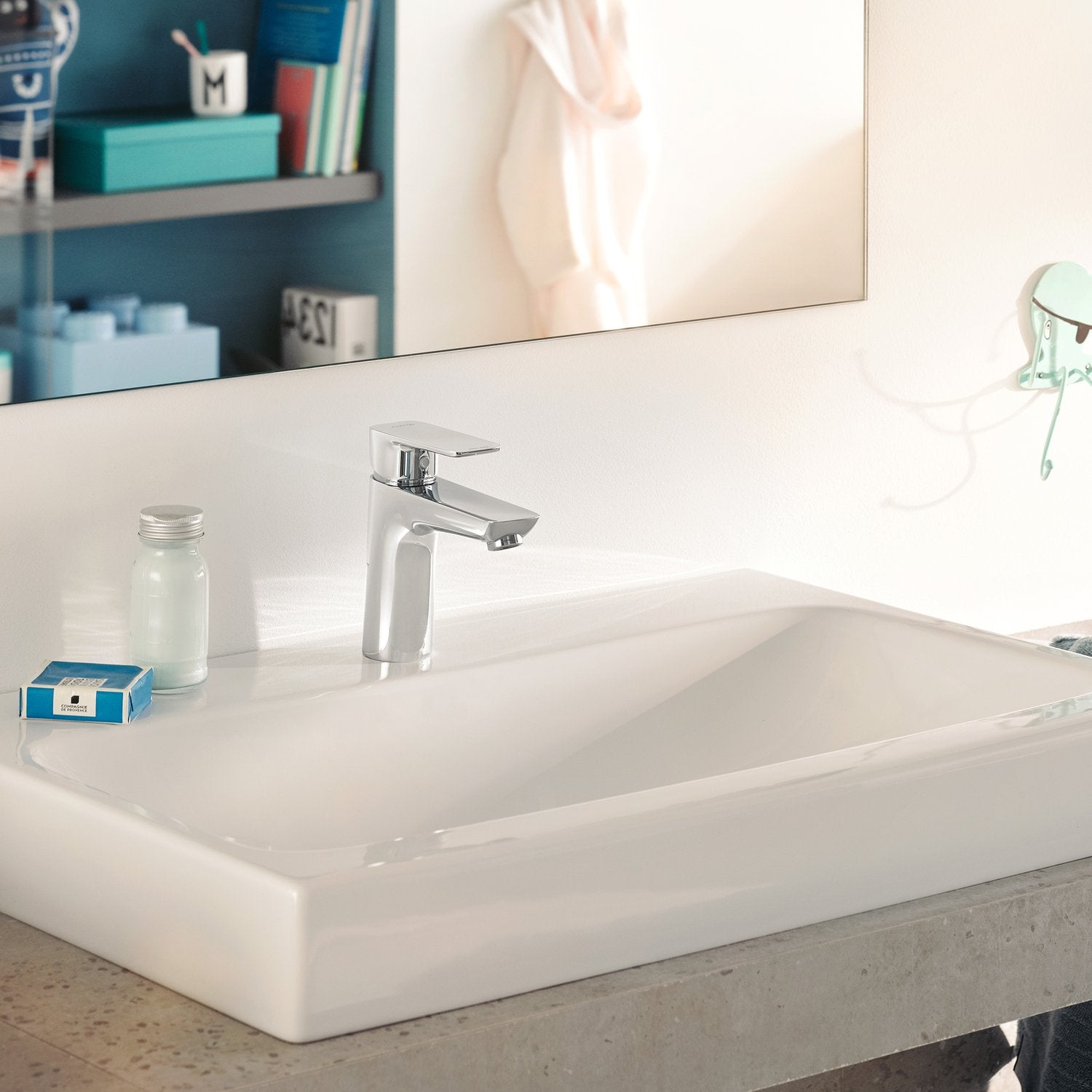 Смесител за мивка Kludi Pure&Style Chrome хром, висок чучур 100 мм, масивна ръкохватка — онлайн магазин KERANOVA