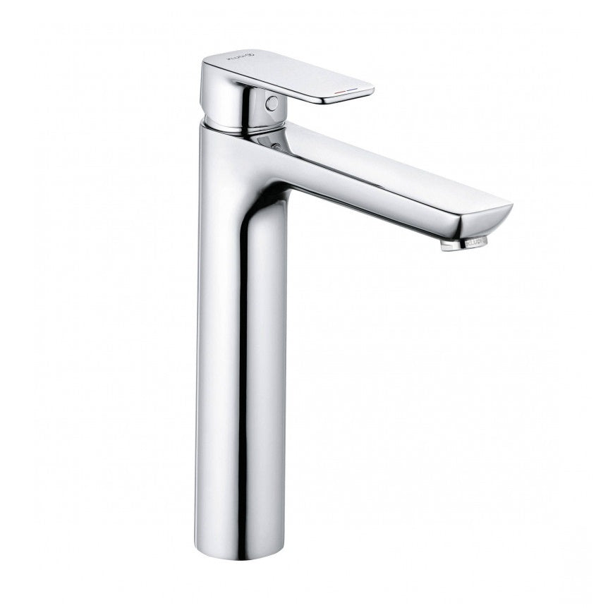 Висок смесител за мивка Kludi Pure&Style Chrome хром, височина 215 мм, масивна ръкохватка, керамичен механизъм, за онлайн магазин KERANOVA
