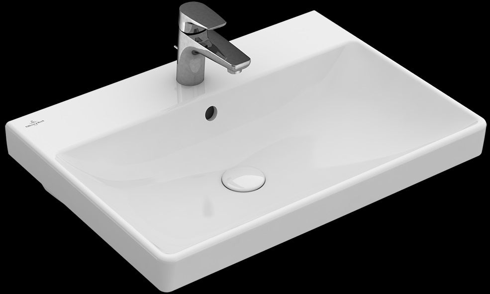 Мебелна мивка Avento 65x47 - Villeroy & Boch от санитарен порцелан, монтаж на мебел или стена, с отвор за смесител и преливник – KERANOVA