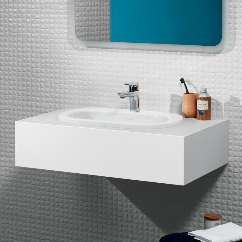 Мивка O.novo 56x40.5 см. - Villeroy & Boch вграденa в плот, бял дизайн за баня, онлайн магазин KERANOVA
