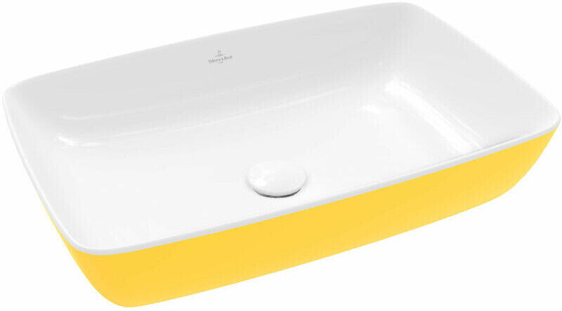Купа Artis 58х38,5 см. - Villeroy & Boch жълта дизайнерска мивка върху плот, бяла вътрешна част, Ceramic Plus, KERANOVA