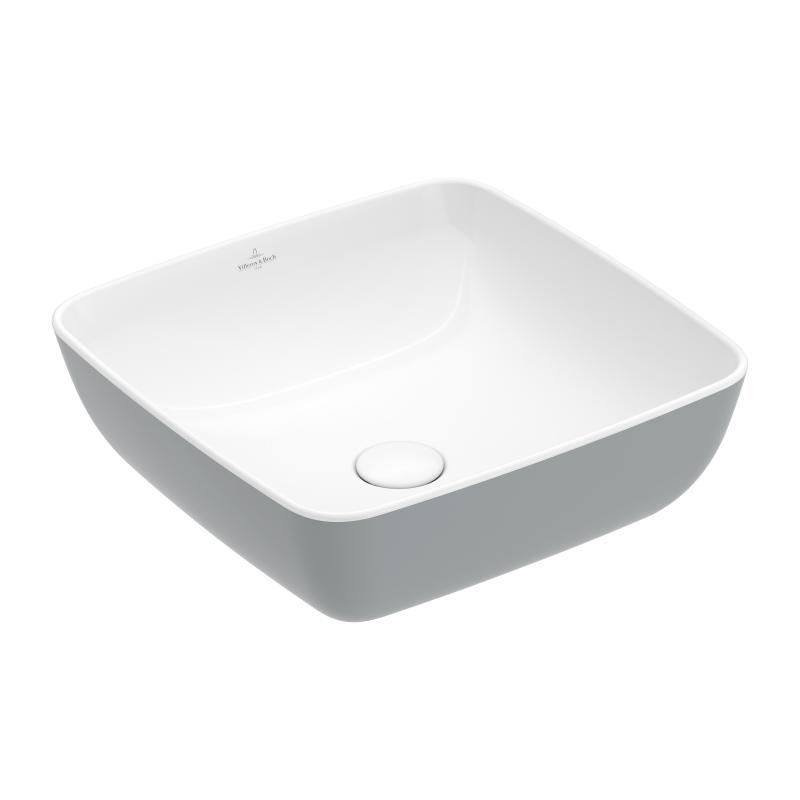 Купа Artis 41х41 см. - Villeroy & Boch. Дизайнерска мивка върху плот, френско сиво с бяла вътрешност, Ceramica Plus — KERANOVA