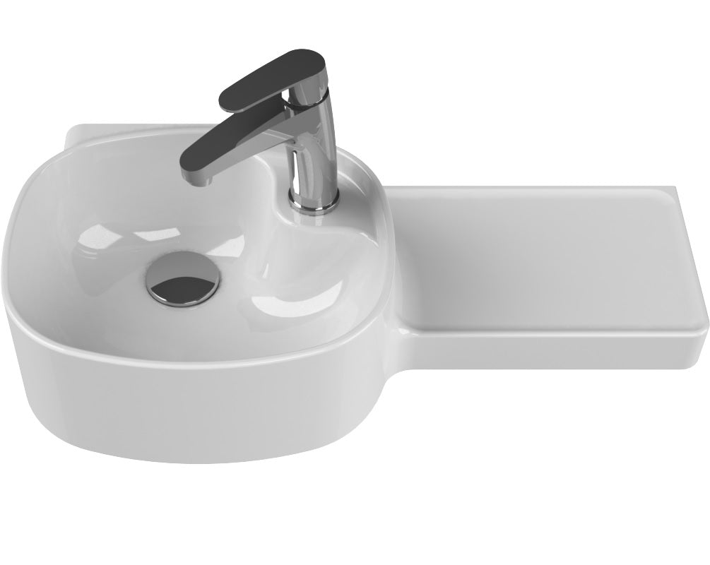 Мебелна мивка Harmony 65 см. бял модел с отвор за смесител и десен плот, онлайн магазин за обзавеждане за бани KERANOVA