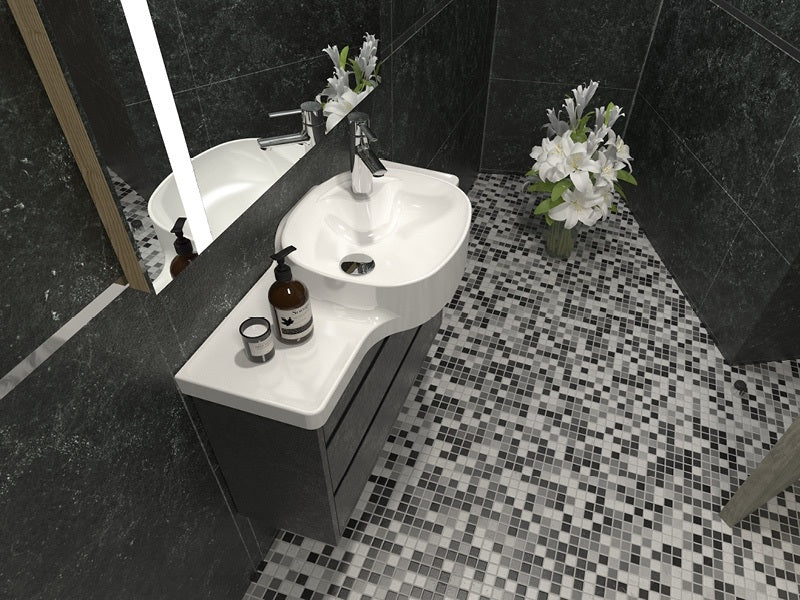 Alt Tag: Мебелна мивка Harmony 100 см. - лява и дясна. в елегантна баня от онлайн магазин за обзавеждане KERANOVA