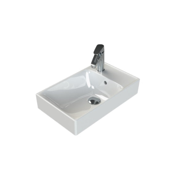 Мивка Sharp 50х30 см. бяла мебелна мивка за монтаж върху мебел или стена, KERANOVA онлайн магазин