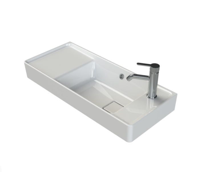 Мивка Sharp 80х35 см. бяла мебелна мивка за монтаж върху мебел или стена, KERANOVA онлайн магазин за обзавеждане за бани