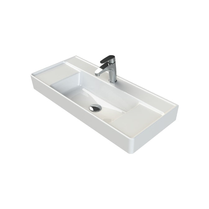 Мивка Sharp 85х38 см. бяла мебелна мивка за монтаж върху мебел или стена, модел Sharp 4650085х38 см. - KERANOVA онлайн магазин
