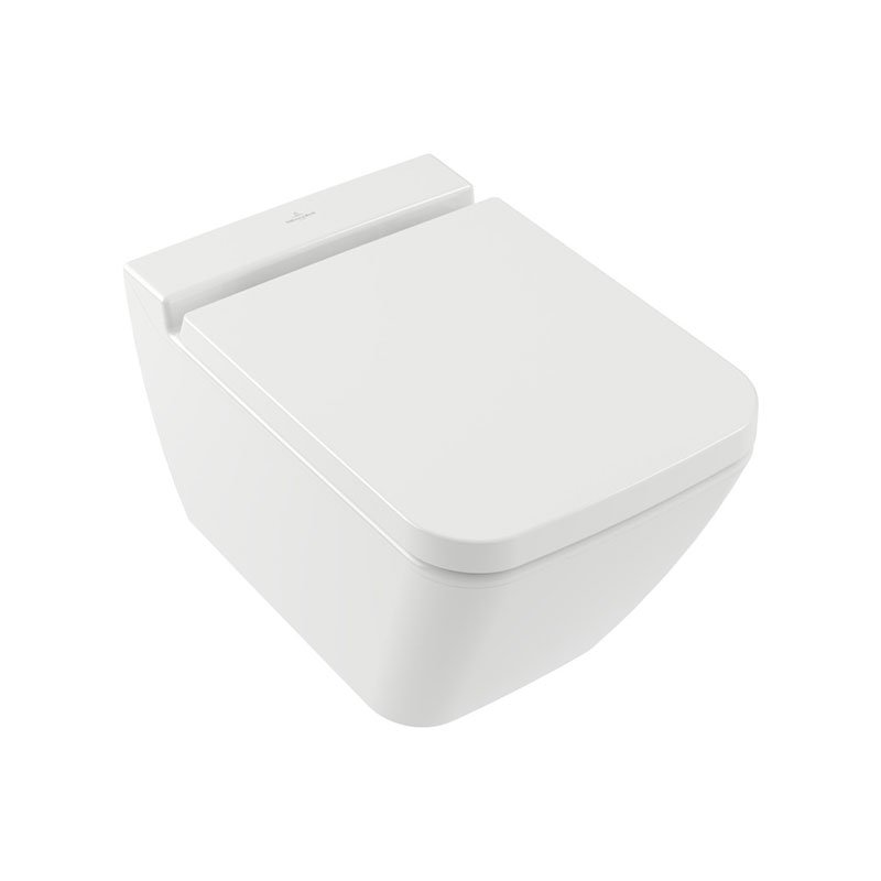 Rimless конзолна тоалетна Finion Direct Flush - Villeroy&Boch бяла висяща чиния Finion 56x37,5х35см, DirectFlush, плавен капак - KERANOVA