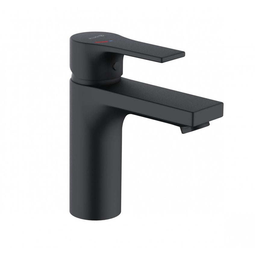 Смесител за мивка Kludi Zenta Matt Black, черен мат, височина до чучура 100 мм, керамичен механизъм, онлайн магазин KERANOVA