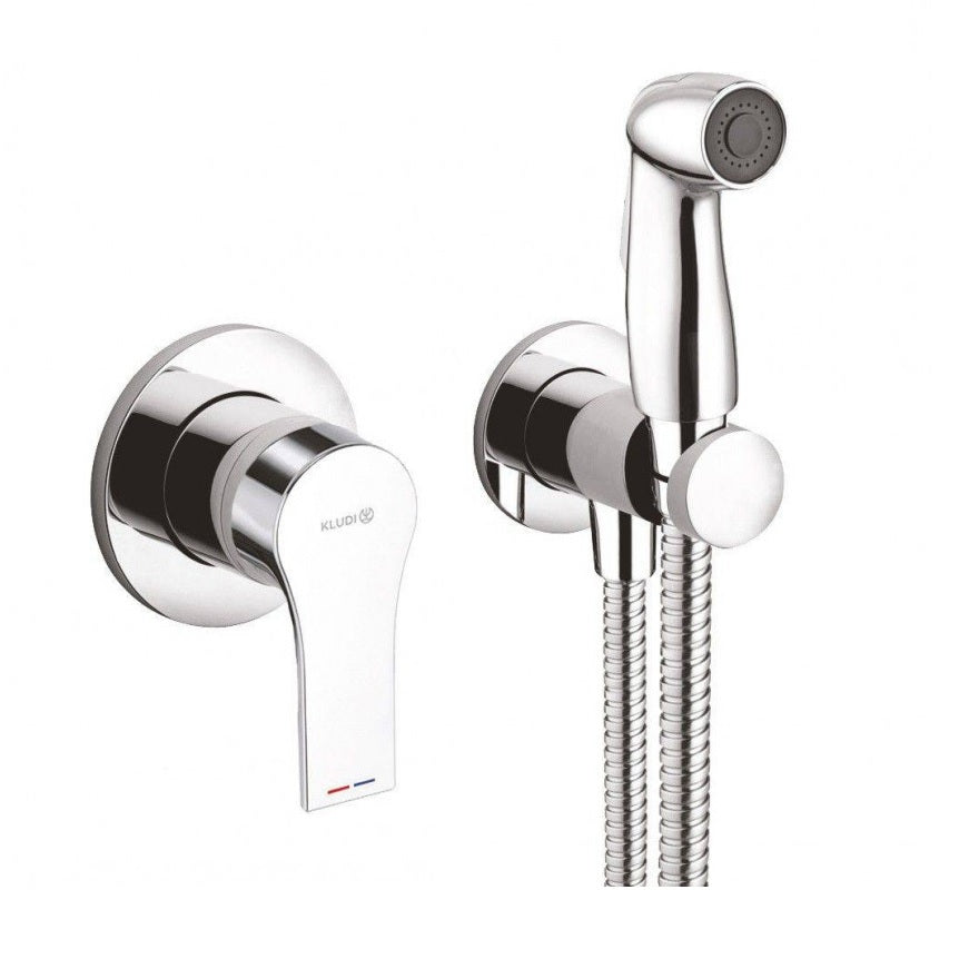 Смесител с хигиенен душ Kludi Zenta Chrome вграден монтаж хром, комплект хигиенен душ за баня – KERANOVA онлайн магазин