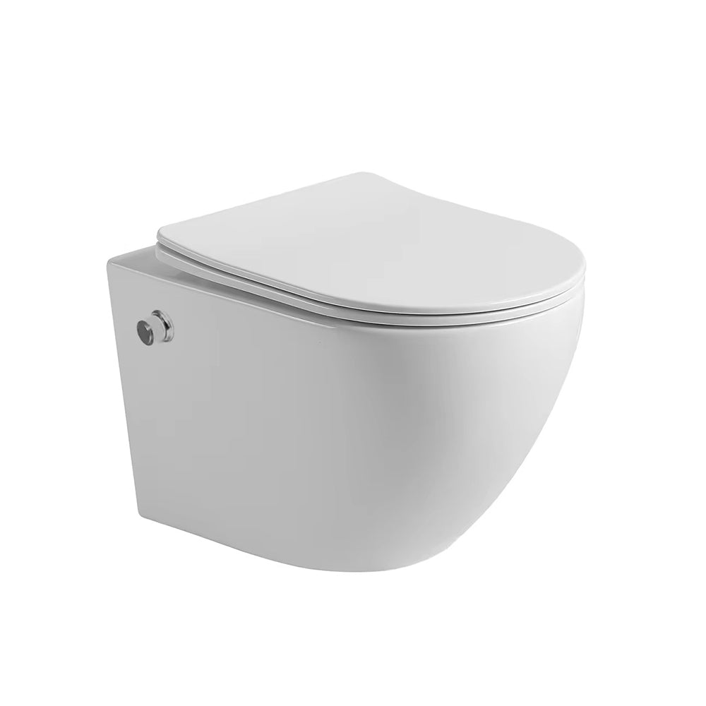 Tornado конзолна тоалетна 4937W BIDET с биде и вграден смесител, изчистен дизайн и ултра тънка седалка.