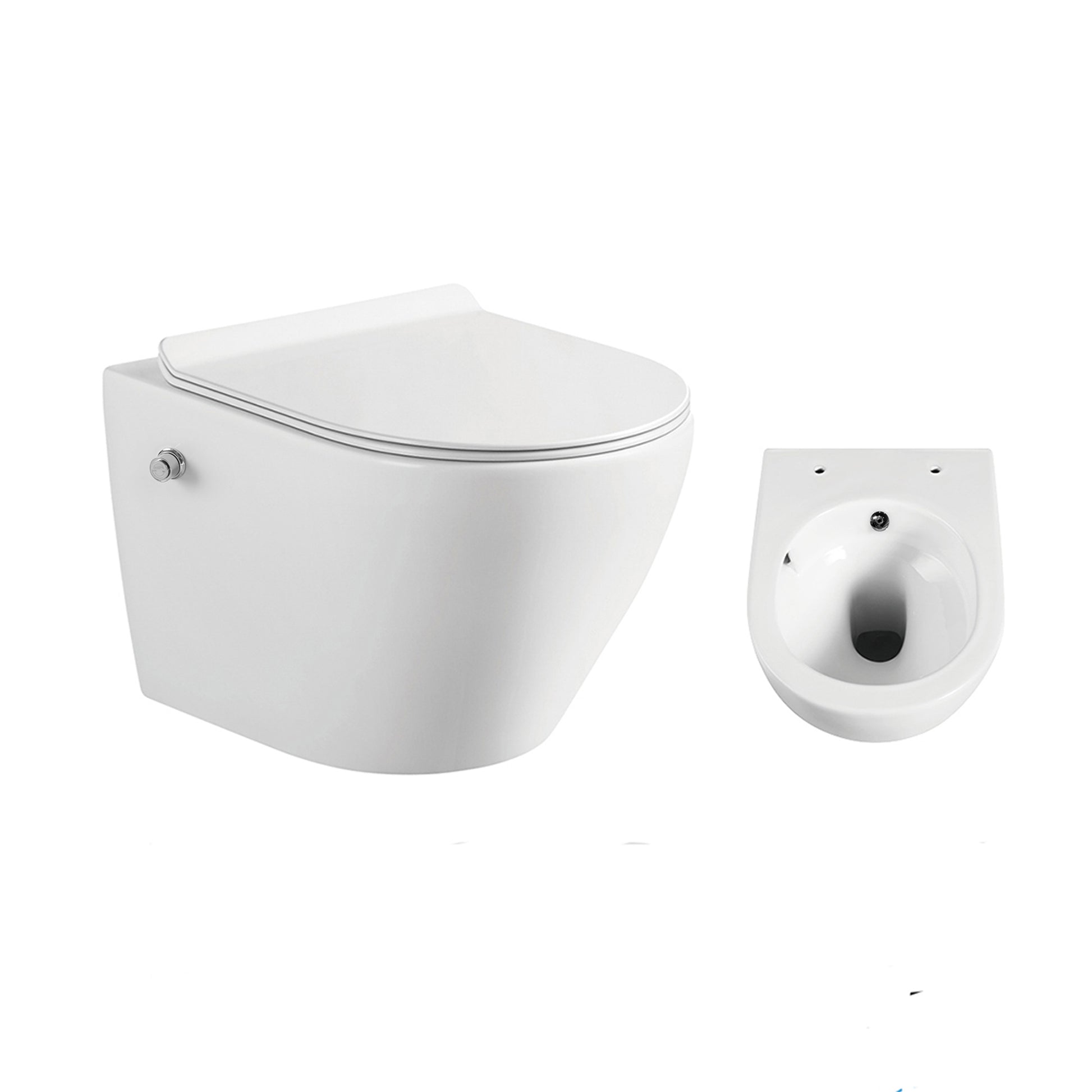 Tornado конзолна тоалетна 4937W BIDET с биде и вграден смесител, изчистен дизайн и компактни размери