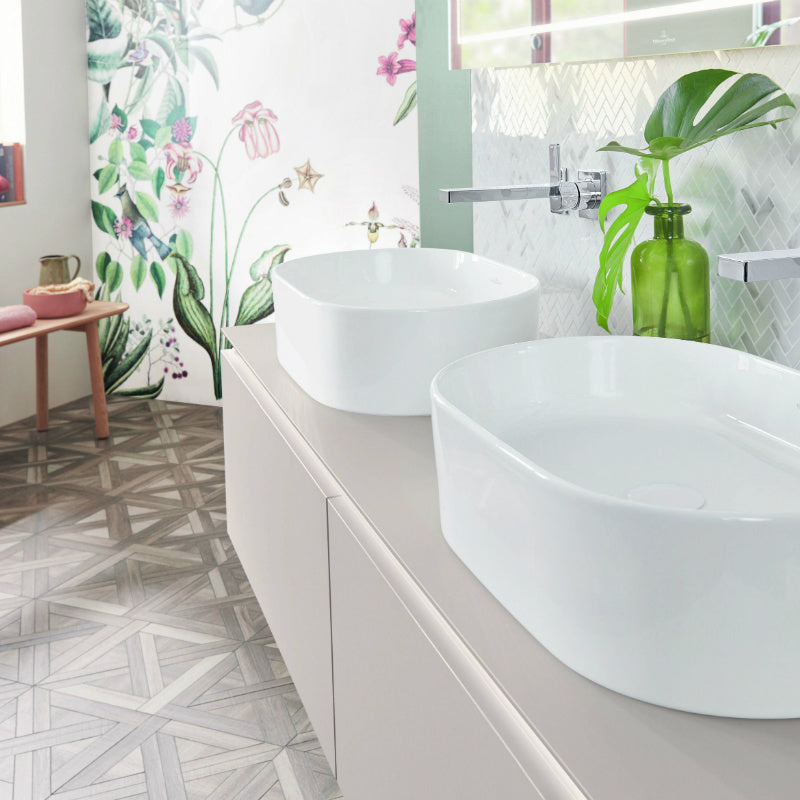 Купа Collaro 56x36 Villeroy & Boch - бяла овална мивка TitanCeram за плот, без сифон, онлайн магазин KERANOVA