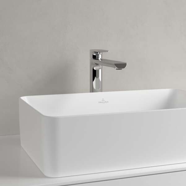 Collaro Stone White 56x36 Villeroy & Boch - бял мат, правоъгълна мивка за монтаж върху плот.