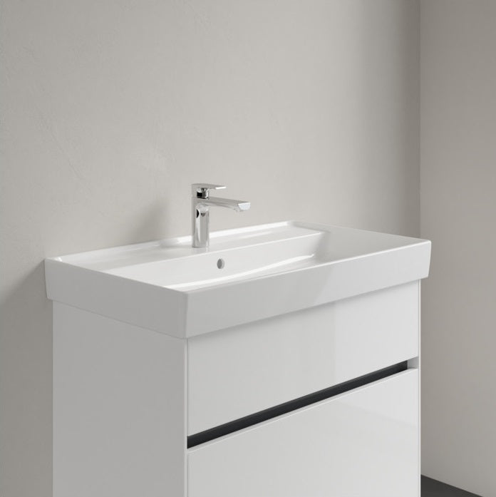 Мивка Collaro 50x40 см. - Villeroy & Boch върху шкаф, правоъгълна бяла с отвор за смесител и преливник, онлайн магазин KERANOVA