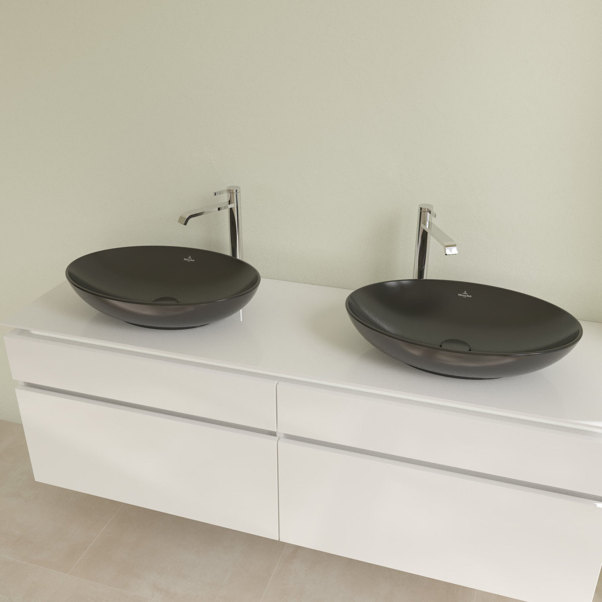 Мивка Loop & Friends Ebony 56х38 Villeroy & Boch - купа за плот Ebony, онлайн магазин за обзавеждане за бани KERANOVA