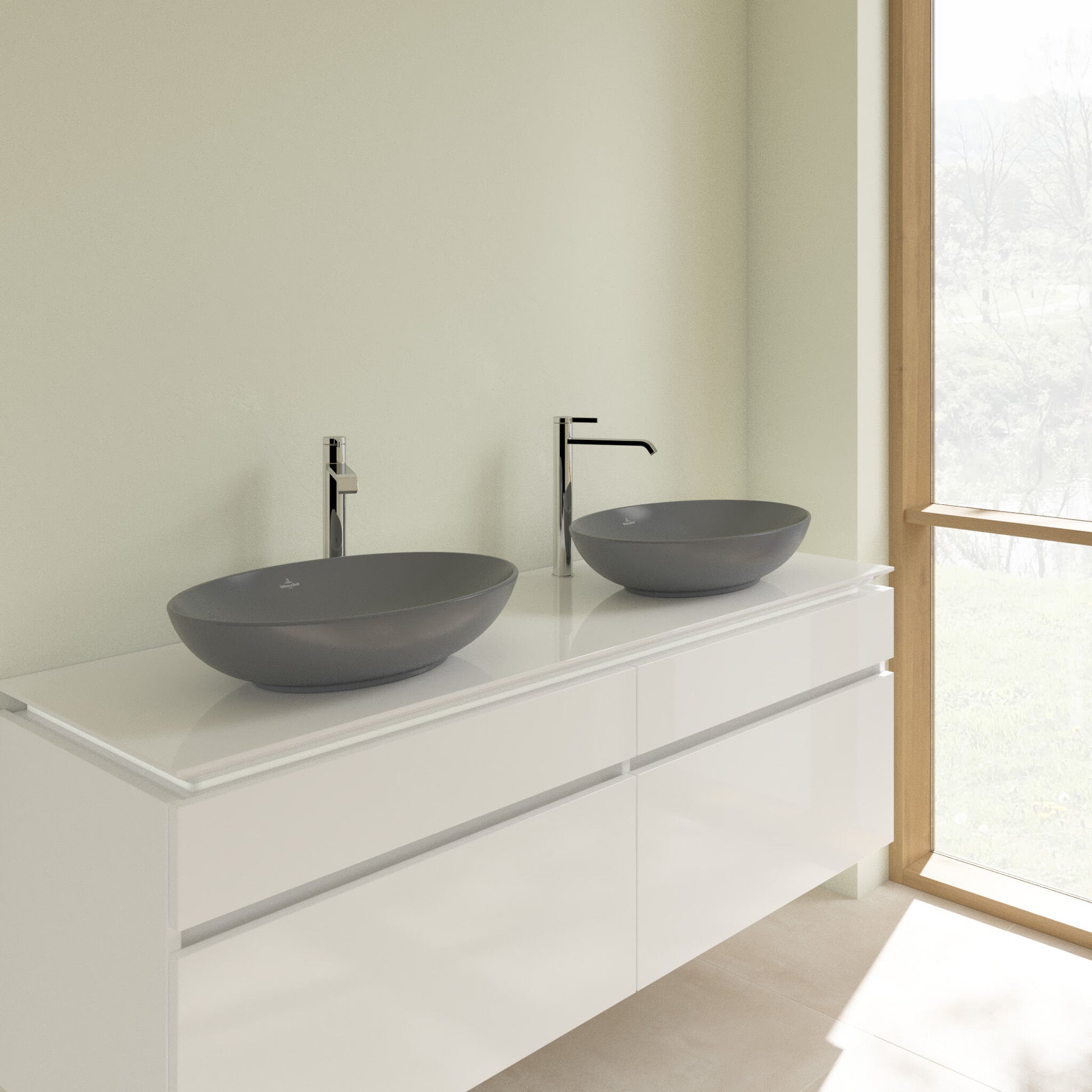 Мивка Loop & Friends Graphite 56х38 Villeroy & Boch - сива купа за монтаж върху плот, онлайн магазин KERANOVA